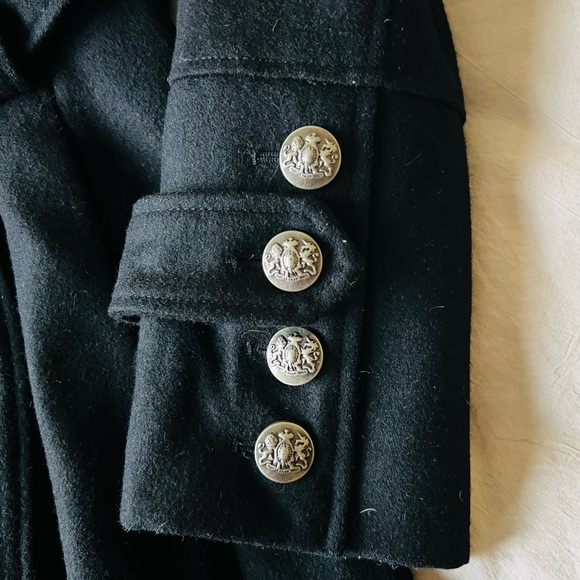 Guess Elegant Black Trench Coat with Silver Buttons - Picture 7 of 7